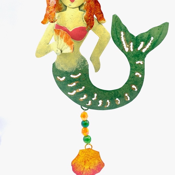 Metal Upcycled Hand Forged Mermaid Ornament - Picture 2 of 2